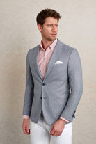 Slim Fit Notch Lapel Light Blue Casual Blazer - SAYKI