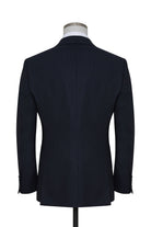 Slim Fit Notch Lapel Navy Wool Blend Casual Suit with Vest