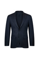 Slim Fit Notch Lapel Pinstripe Navy Classic Suit - SAYKI
