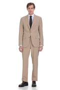 Slim Fit Notch Lapel Plain Mink Casual Suit