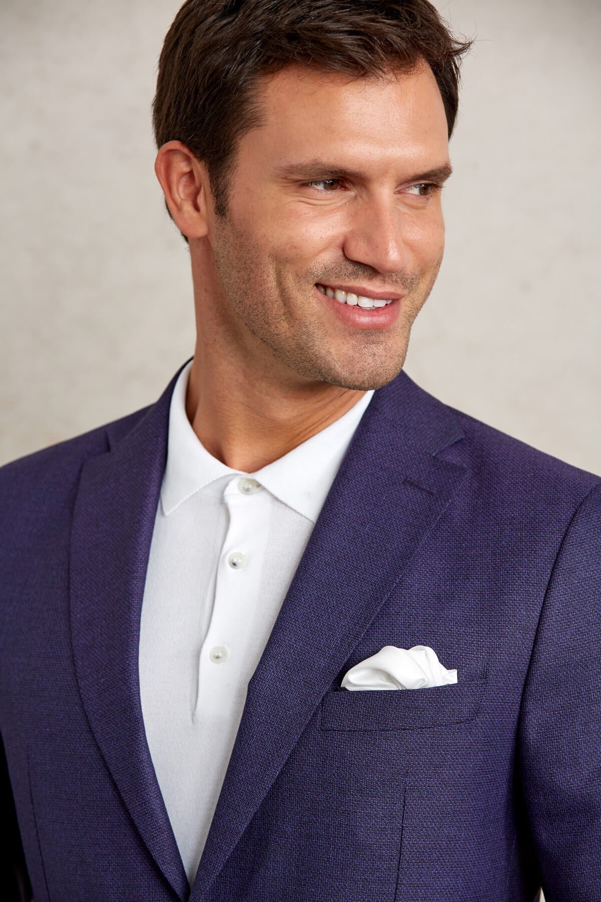 Slim Fit Notch Lapel Purple Casual Blazer - SAYKI