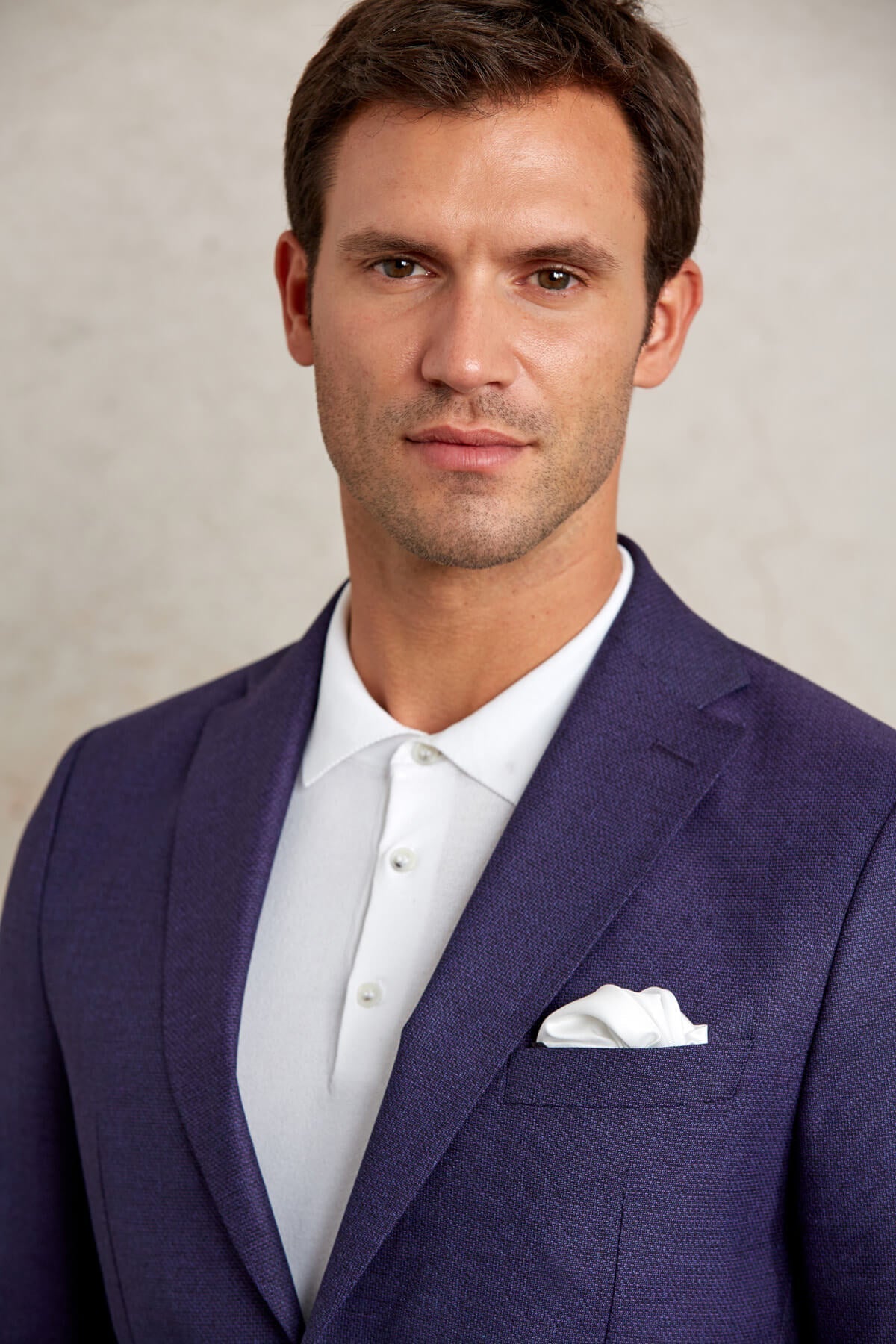 Slim Fit Notch Lapel Purple Casual Blazer - SAYKI