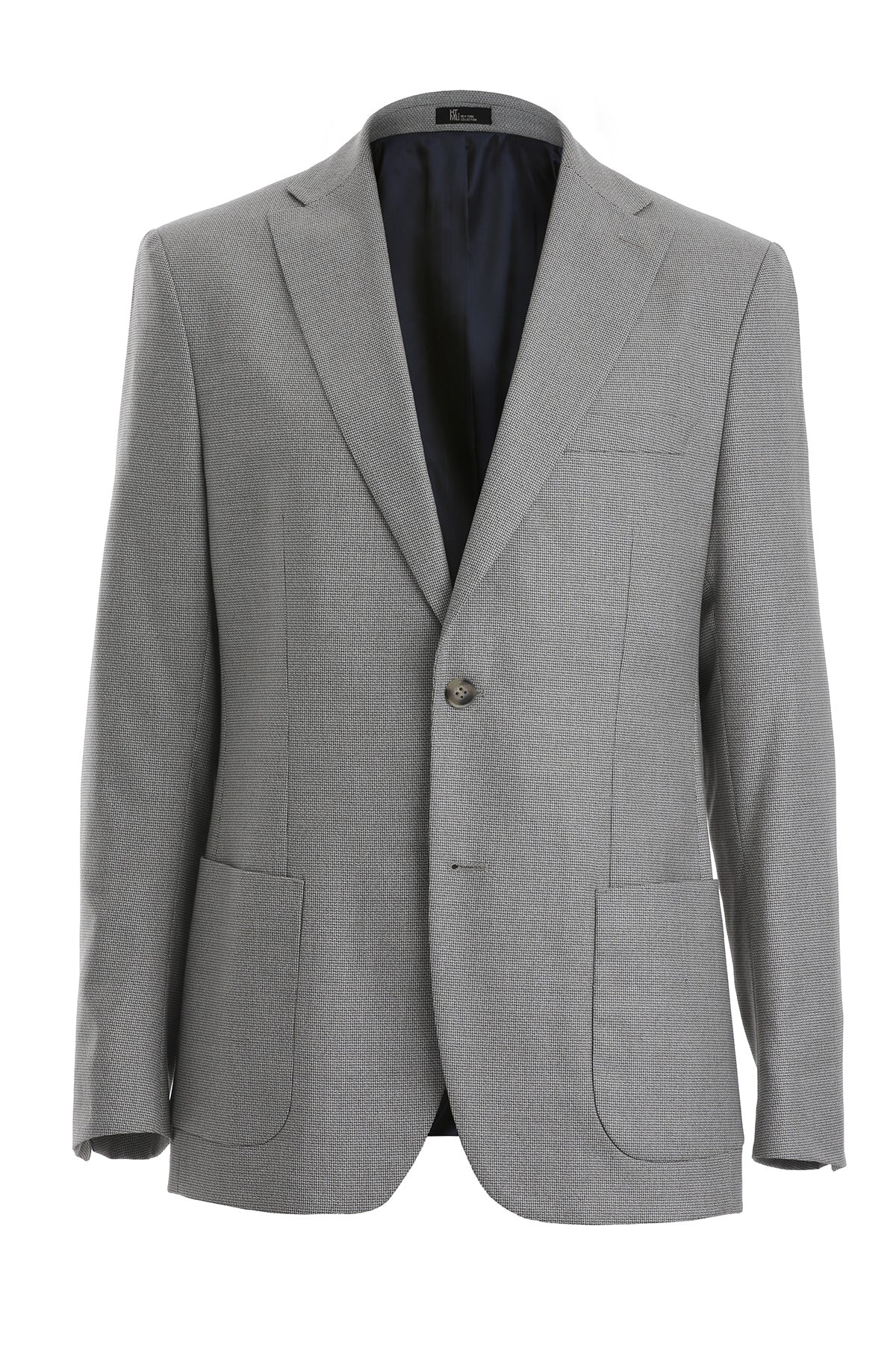 Slim Fit Notch Lapel Textured Beige Casual Blazer - SAYKI