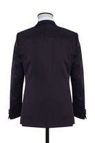 Slim Fit Peak Lapel Patterned Burgundy Classic Tuxedo Dark