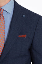 Slim Fit Peak Lapel Wool Blend Navy Classic Suit - SAYKI