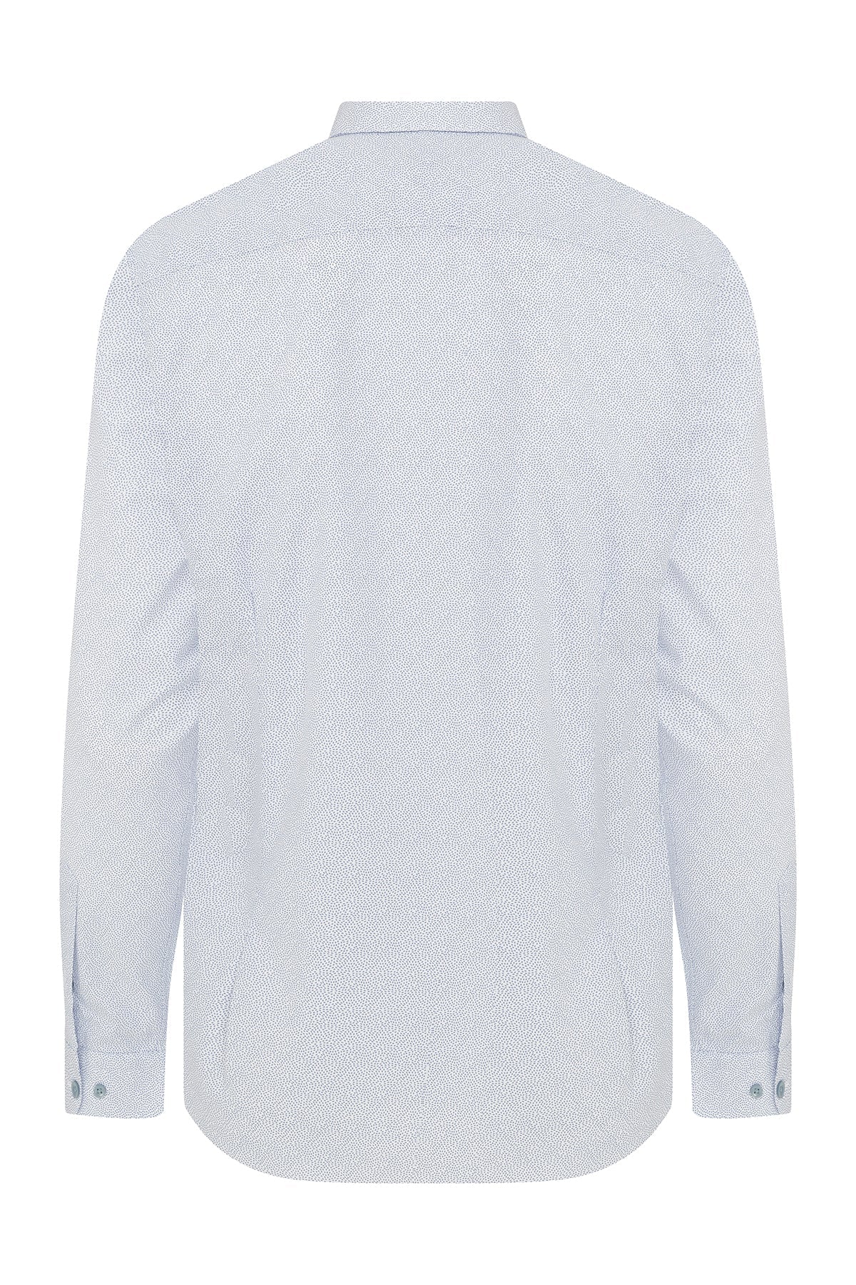 Slim Fit Printed Cotton Blend Light Blue Casual Shirt - MIB