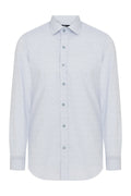 Slim Fit Printed Cotton Blend Light Blue Casual Shirt