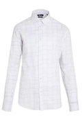 Slim Fit Printed Linen & Cotton Lilac Casual Shirt