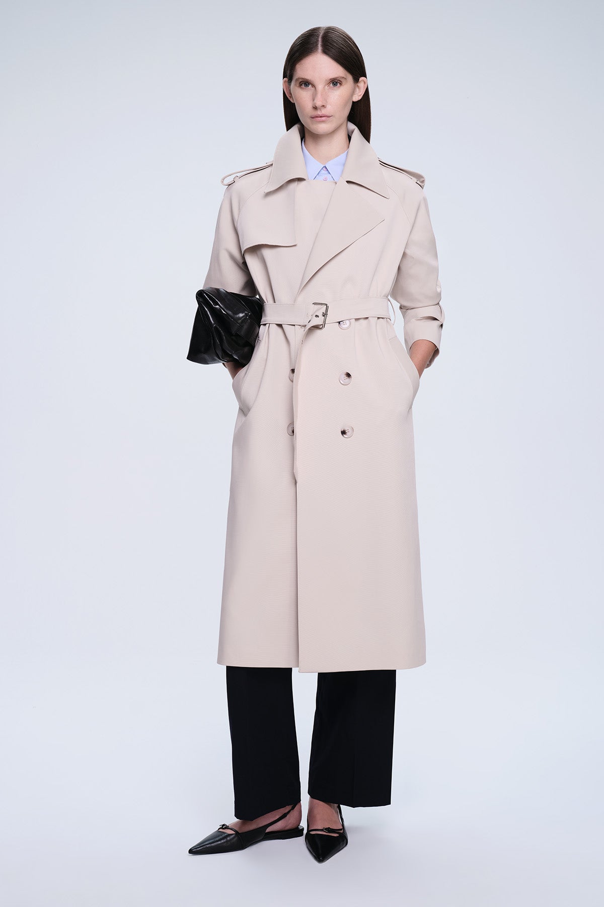 Women's Lapel Single-Breasted Mid-Long Wool Blend Coat – Classic