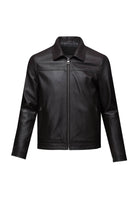 Slim Fit Shirt Collar Brown 100% Leather Coat - SAYKI