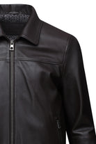 Slim Fit Shirt Collar Brown 100% Leather Coat - SAYKI