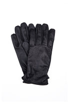 Textured Black Leather Winter Gloves - MIB