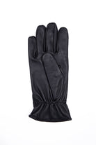 Textured Black Leather Winter Gloves - MIB