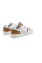 White Lace-Up 100% Leather Sneakers - SAYKI
