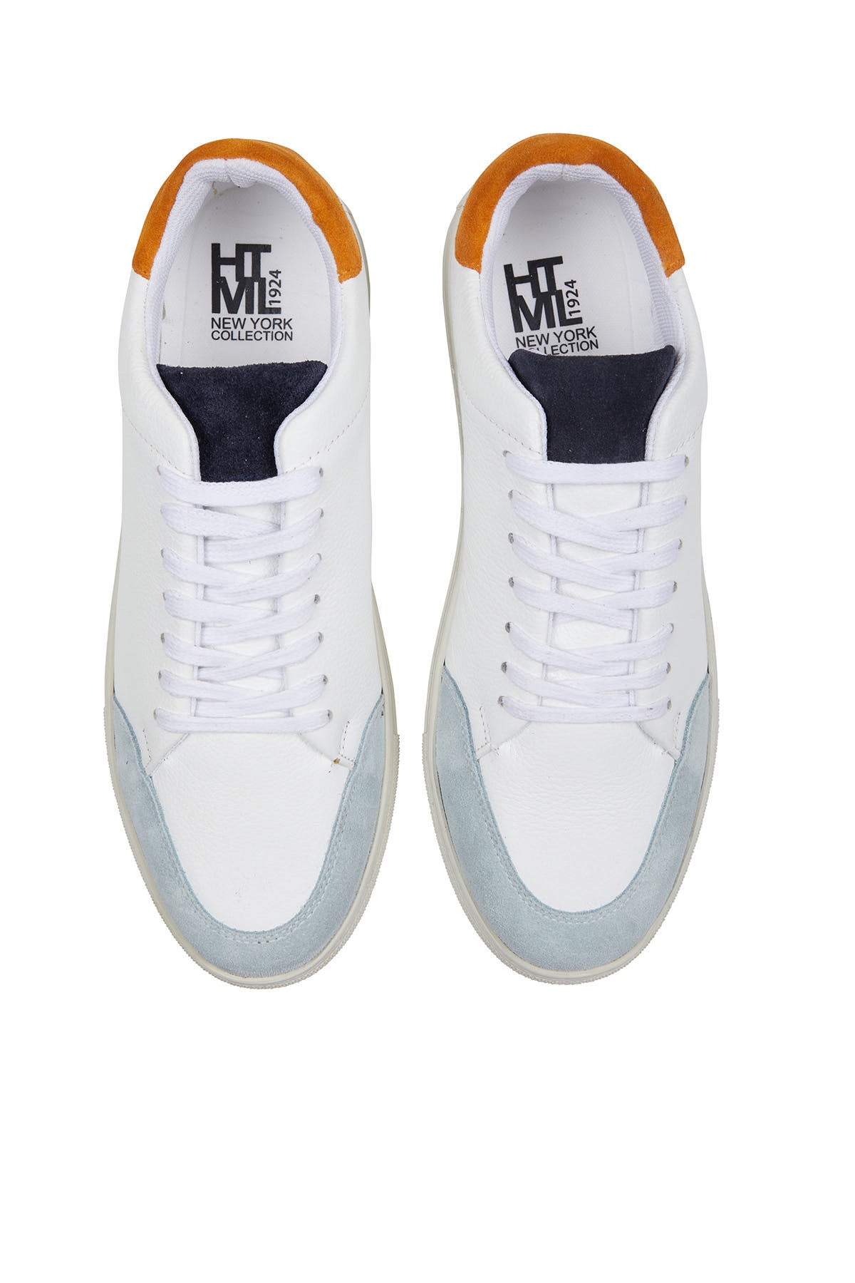 White Lace-Up Leather Sneakers - SAYKI