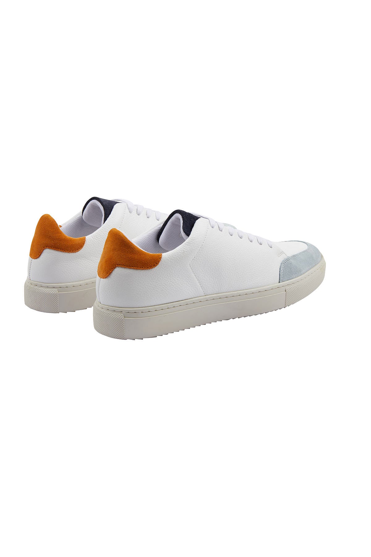 White Lace-Up Leather Sneakers - SAYKI