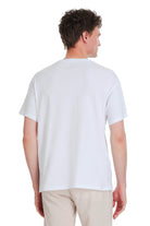 White oversize cotton t-shirt with a simple crew neck and short sleeves for casual wear