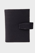 Woven Patterned Leather Black Card Case